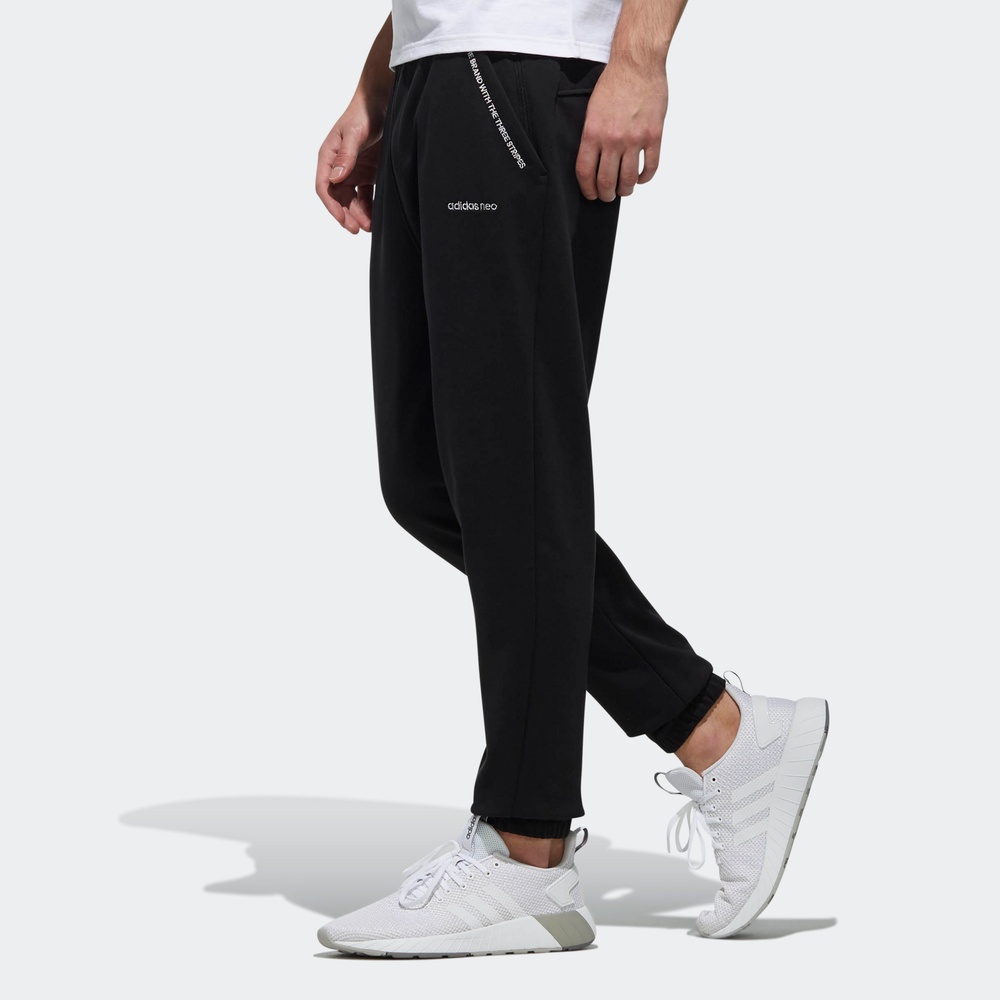 Мужские штаны adidas neo logo (черный) — фото 4