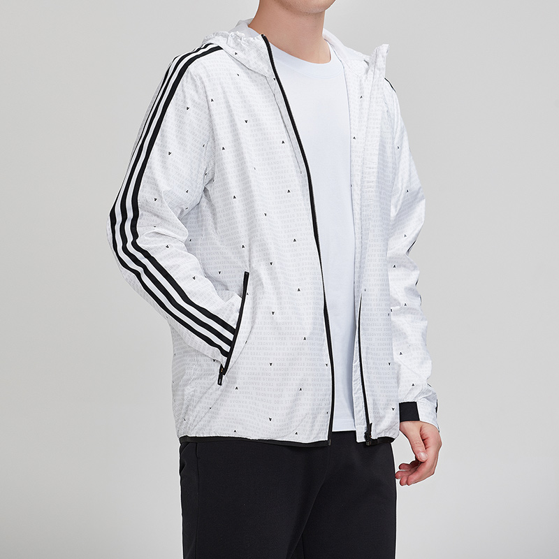 Мужская куртка adidas Wb Aop 3s (белая) — фото 4
