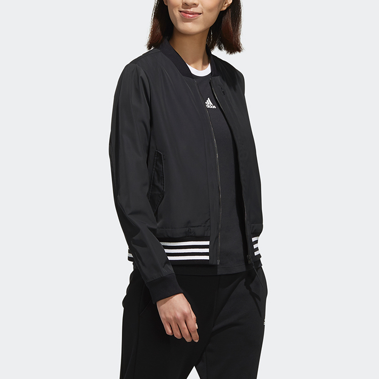 Женская куртка adidas Бомбер (черная) — фото 4