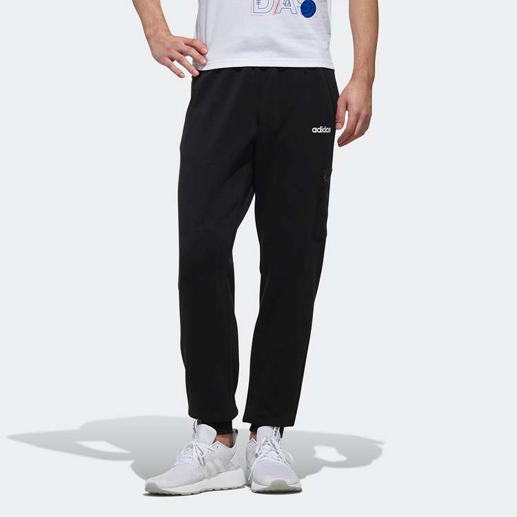 Мужские штаны adidas neo logo (черные) — фото 3
