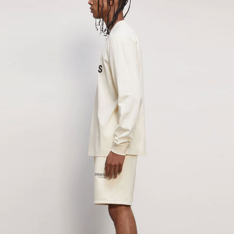 Футболка Fear of God Essentials FW20 Boxy Long Sleeve T-Shirt (кремовая) — фото 2