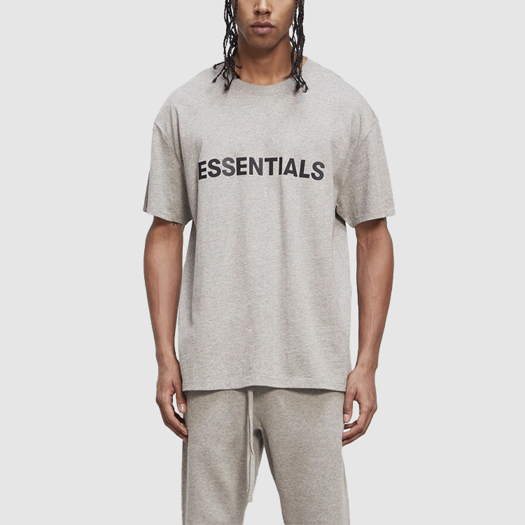 Футболка Fear of God Essentials FW20 T-Shirt Heather Oat LogoT (овсяный) — фото 2
