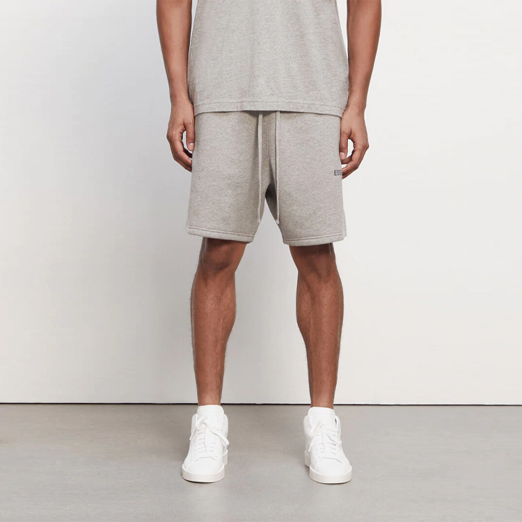 Шорты Fear of God Essentials FW20 Sweat Shorts Heather Oat Logo (глубокий овсяный) — фото 2