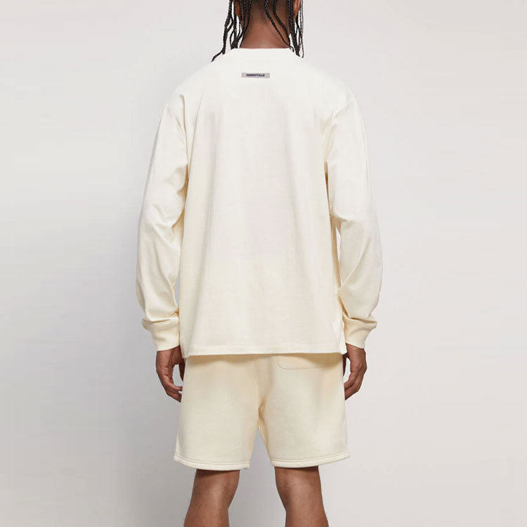 Футболка Fear of God Essentials FW20 Boxy Long Sleeve T-Shirt (кремовая) — фото 4