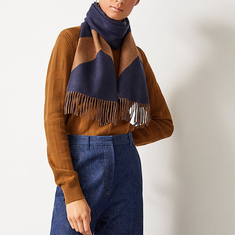 Шарф Hermes Cashmere (серый) — фото 3
