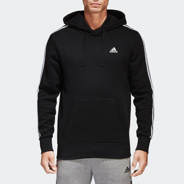 Мужское худи adidas Fleece Hoodie (черное) — фото 3