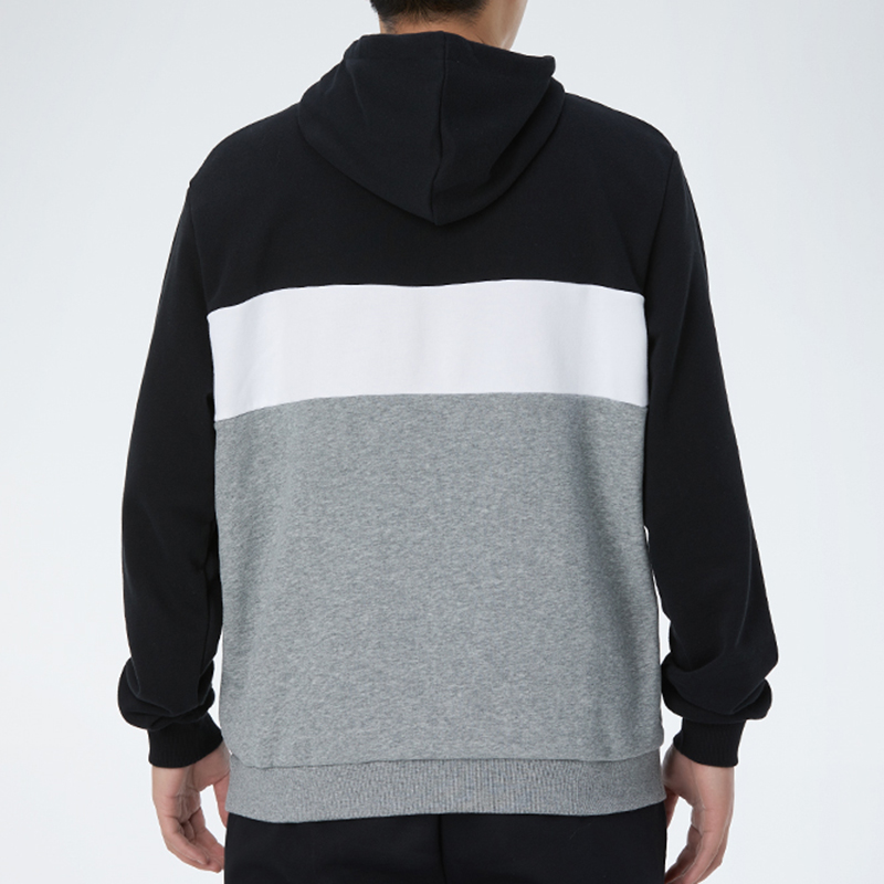 Мужские худи PUMA Logo Colorblock Hoodie (черно-бело-серое) — фото 4