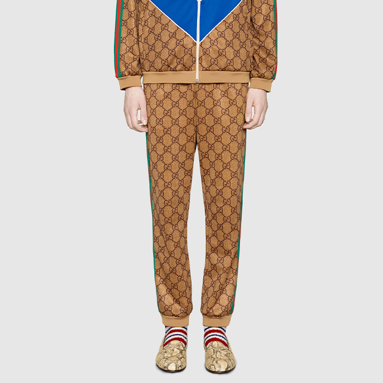 Мужские штаны Gucci FW18 GG (коричневые) — фото 5