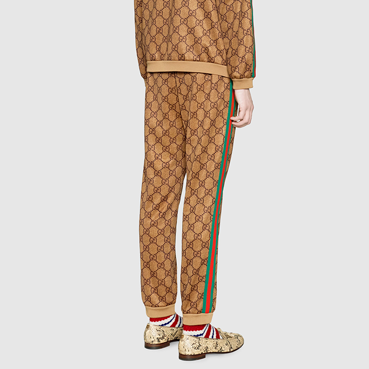 Мужские штаны Gucci FW18 GG (коричневые) — фото 6