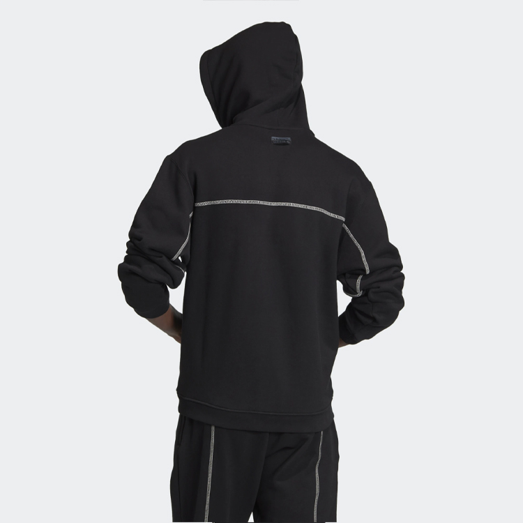 Мужские худи adidas originals Solid Hoodie (черные) — фото 4