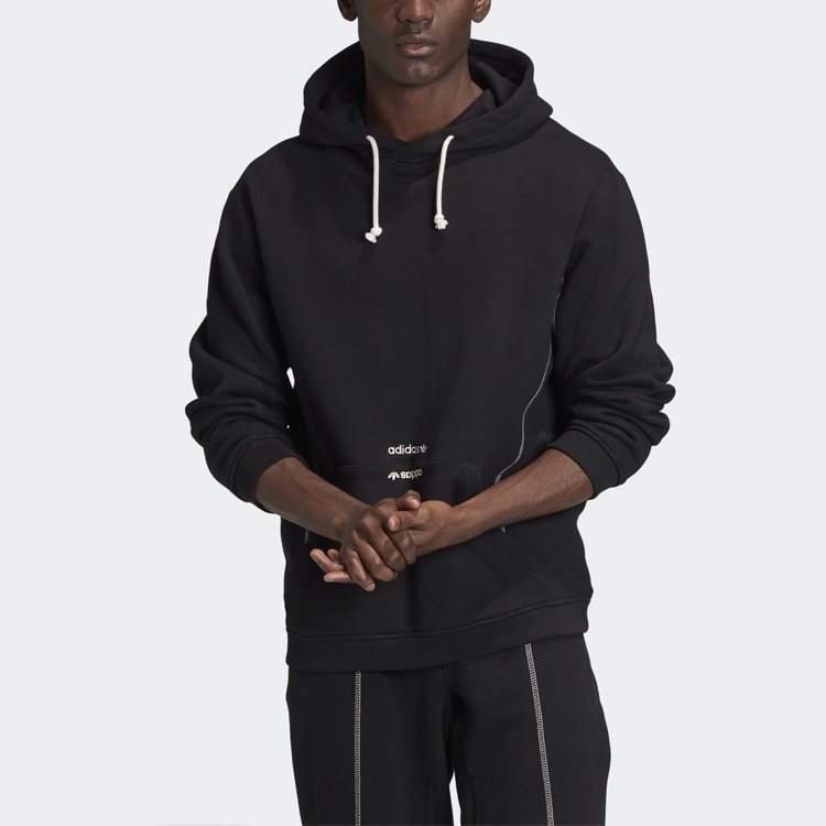 Мужские худи adidas originals Solid Hoodie (черные) — фото 3