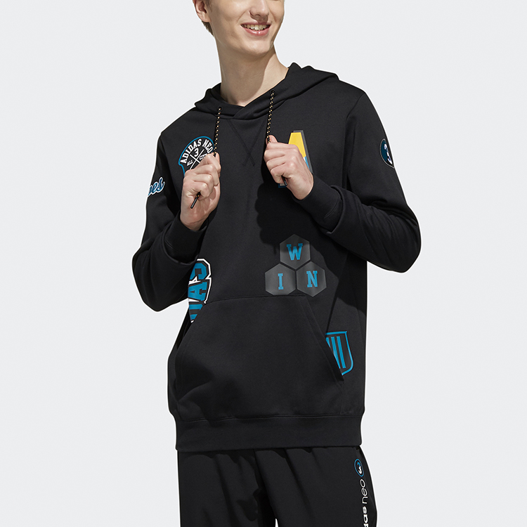 Мужское худи adidas neo (черное) — фото 4