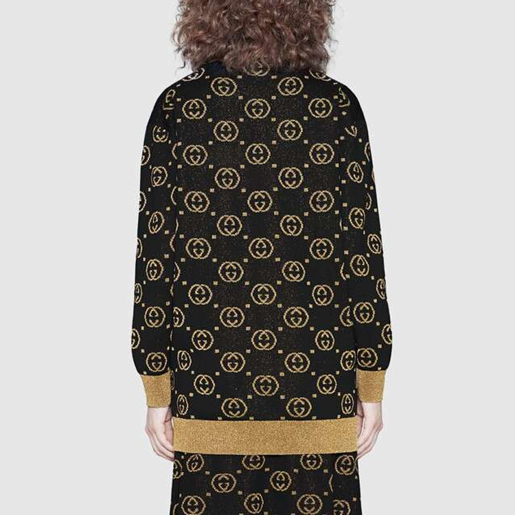 Женская куртка Gucci вязаная (черная) — фото 5