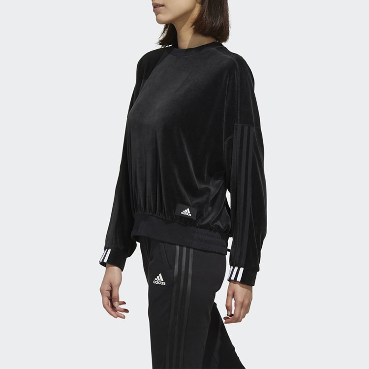 Женское худи adidas Crew Velour (черное) — фото 5