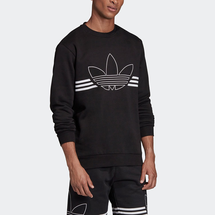 Мужское худи adidas originals Outline Crw Flc (черное) — фото 5