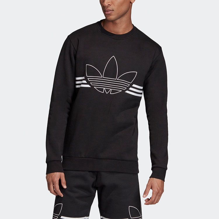 Мужское худи adidas originals Outline Crw Flc (черное) — фото 3