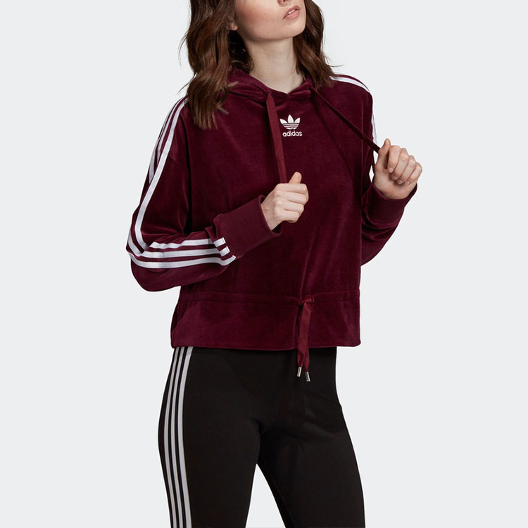 Женское худи adidas originals Cropped Vhoodie (фиолетовое) — фото 5