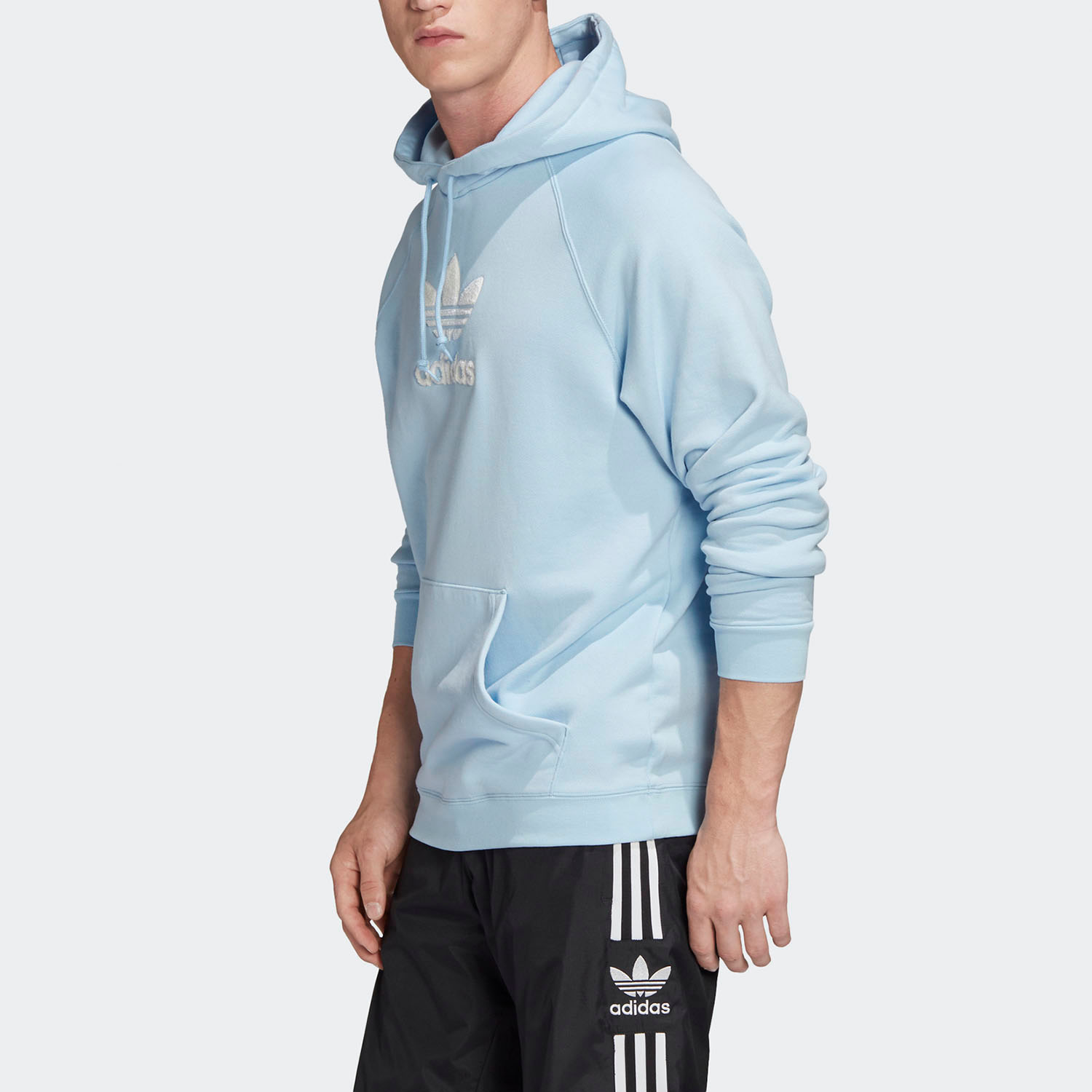 Мужское худи adidas (голубое) — фото 4