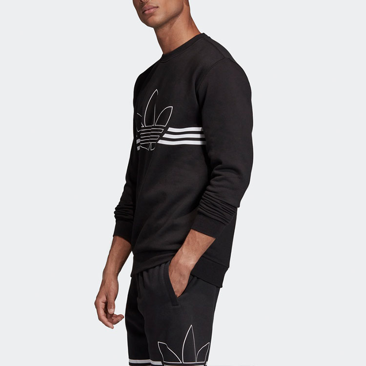Мужское худи adidas originals Outline Crw Flc (черное) — фото 6