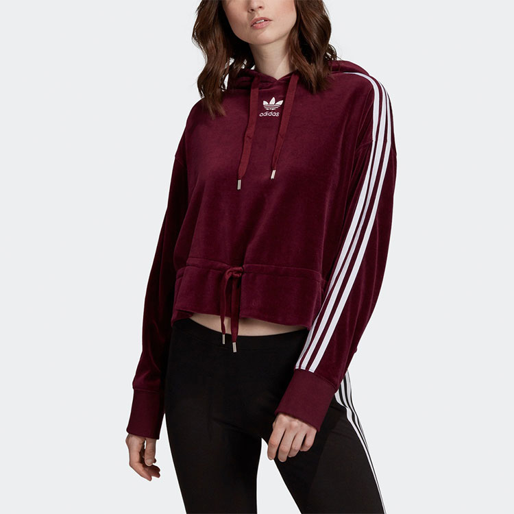 Женское худи adidas originals Cropped Vhoodie (фиолетовое) — фото 3