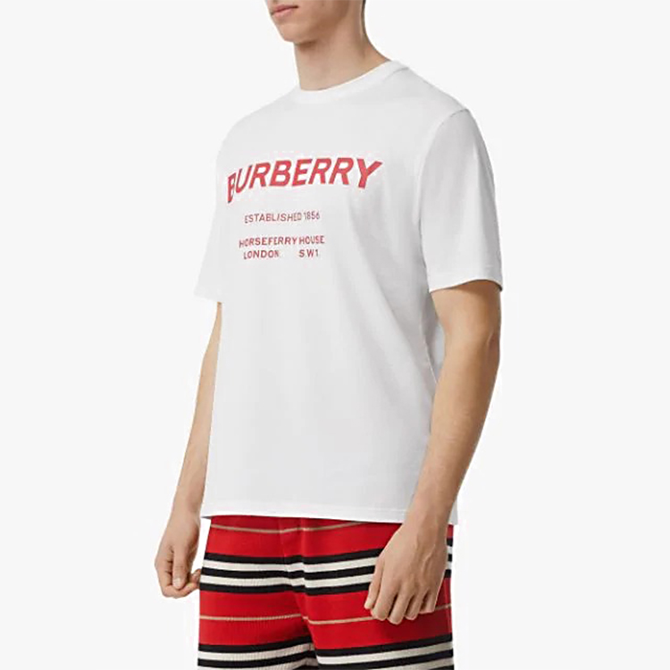 Футболка Burberry с принтом (белая) — фото 2