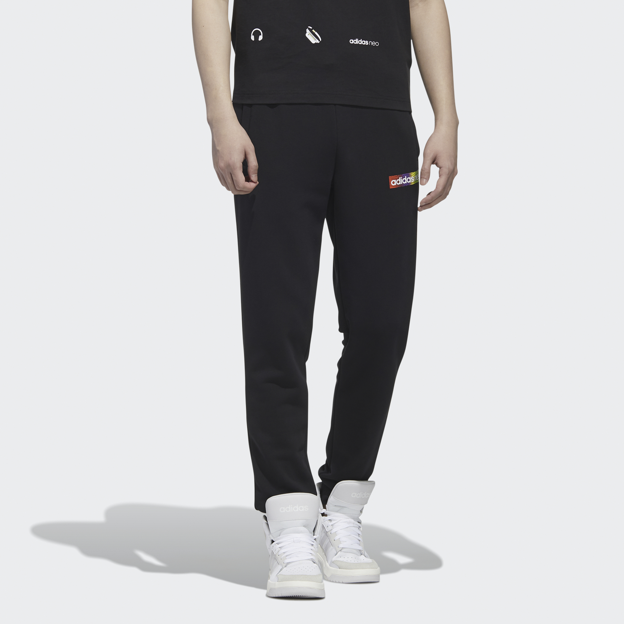 Мужские штаны adidas neo (черные) — фото 3