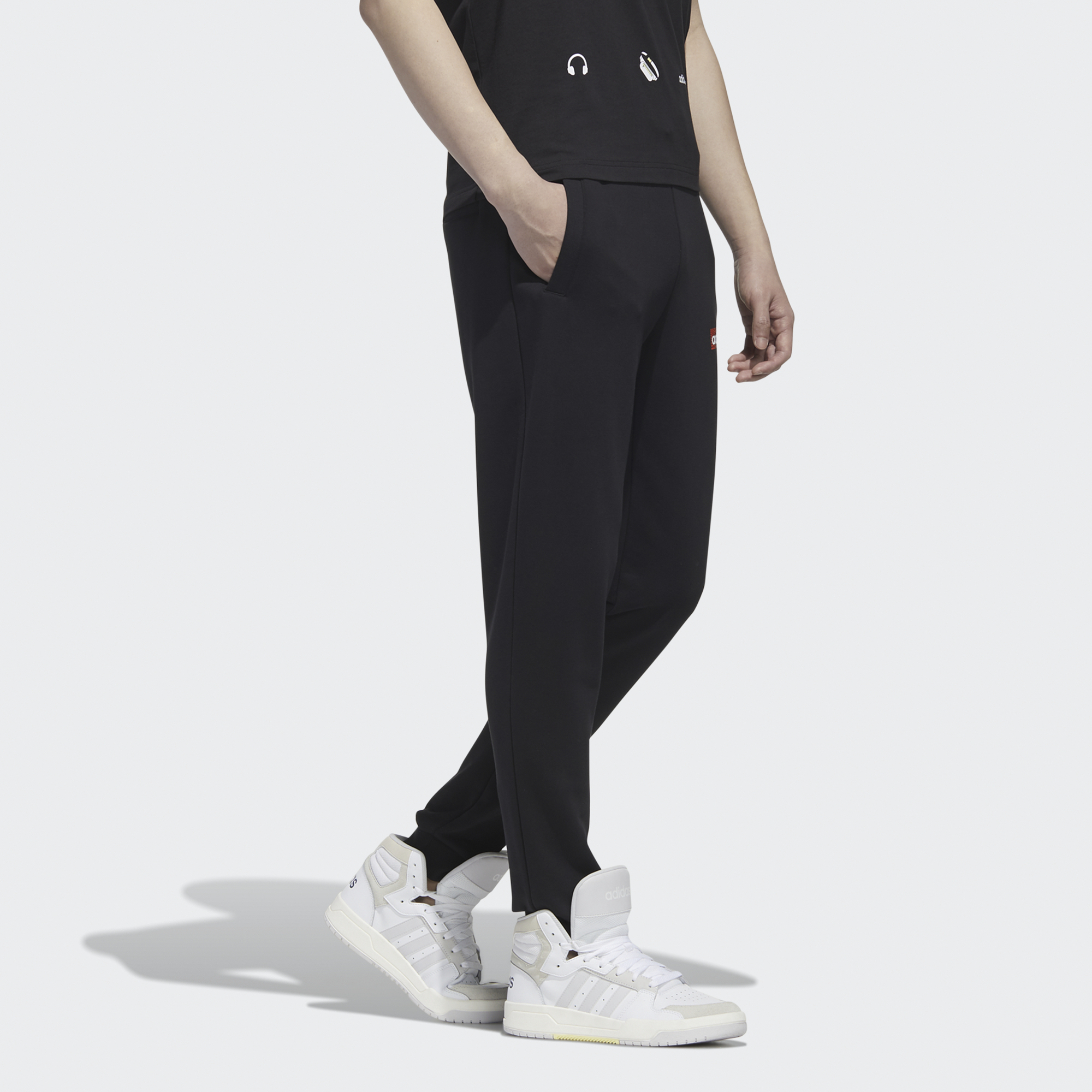 Мужские штаны adidas neo (черные) — фото 6