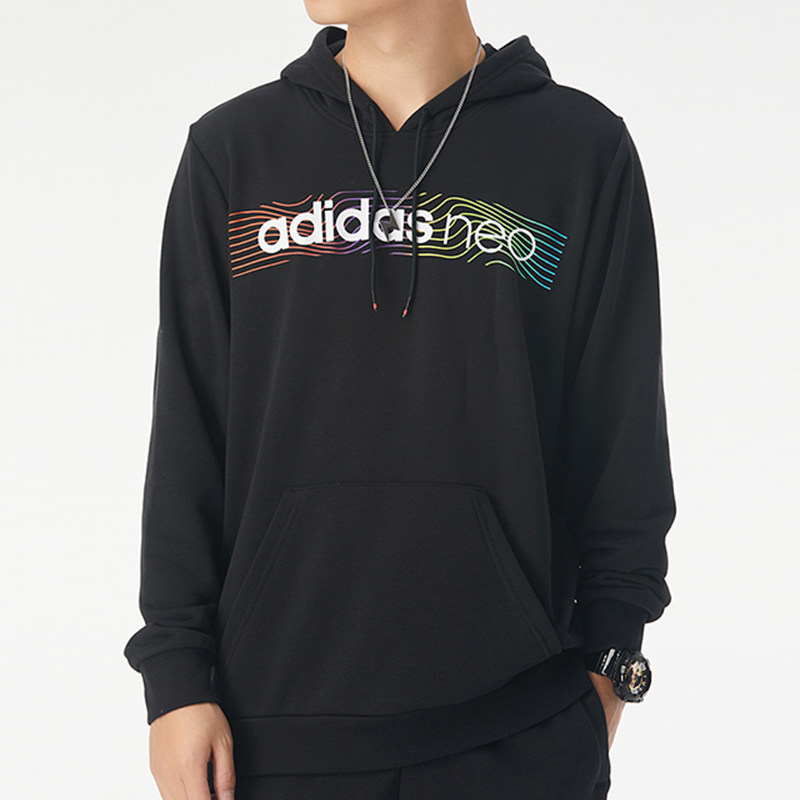 Мужское худи adidas neo M Fav Nn Hd 1 logo (черное) — фото 3