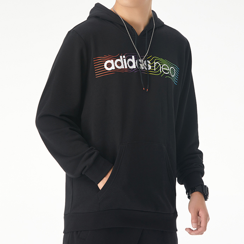 Мужское худи adidas neo M Fav Nn Hd 1 logo (черное) — фото 5