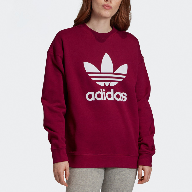 Женское худи adidas originals Trf Crew Sweat Logo (красное) — фото 3