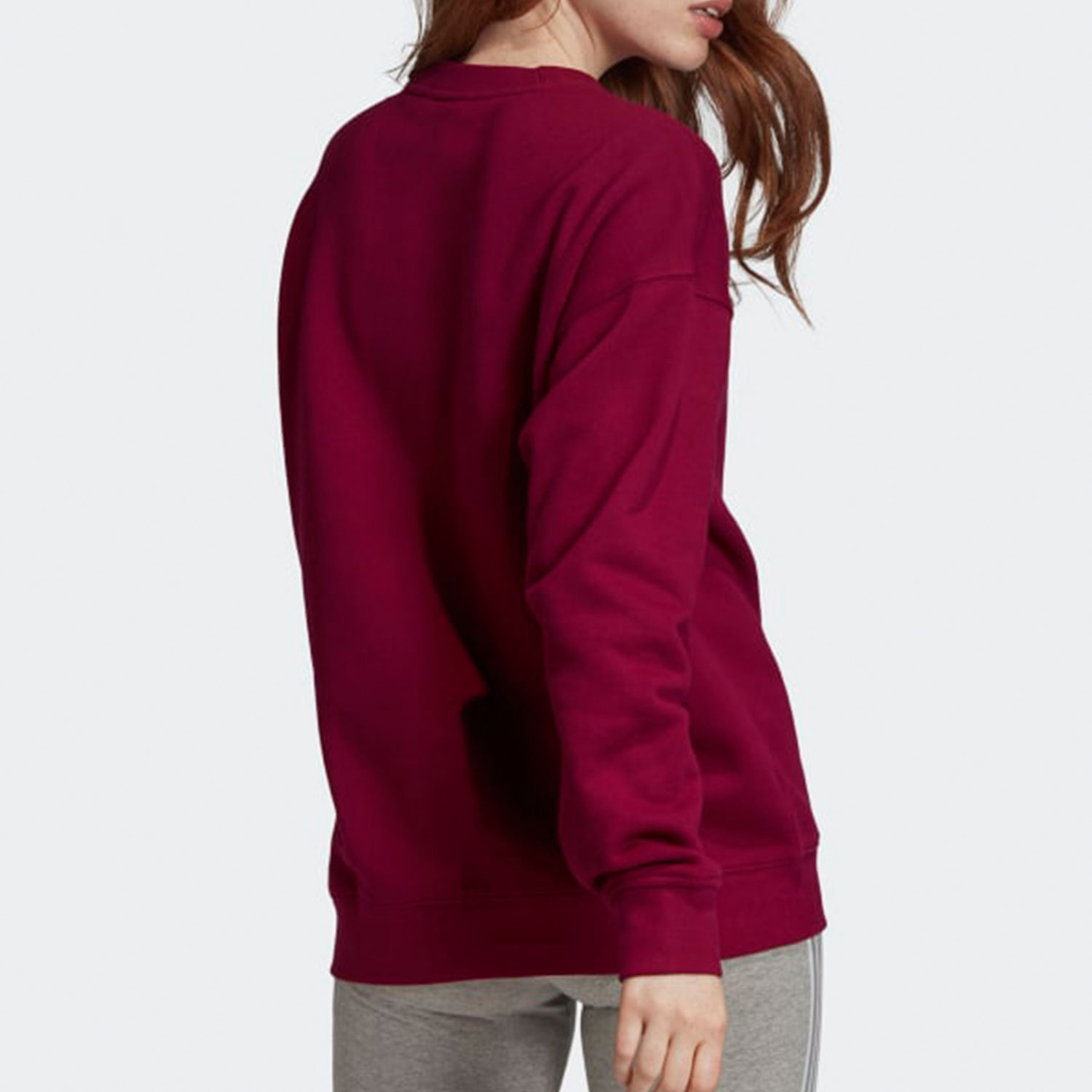 Женское худи adidas originals Trf Crew Sweat Logo (красное) — фото 5