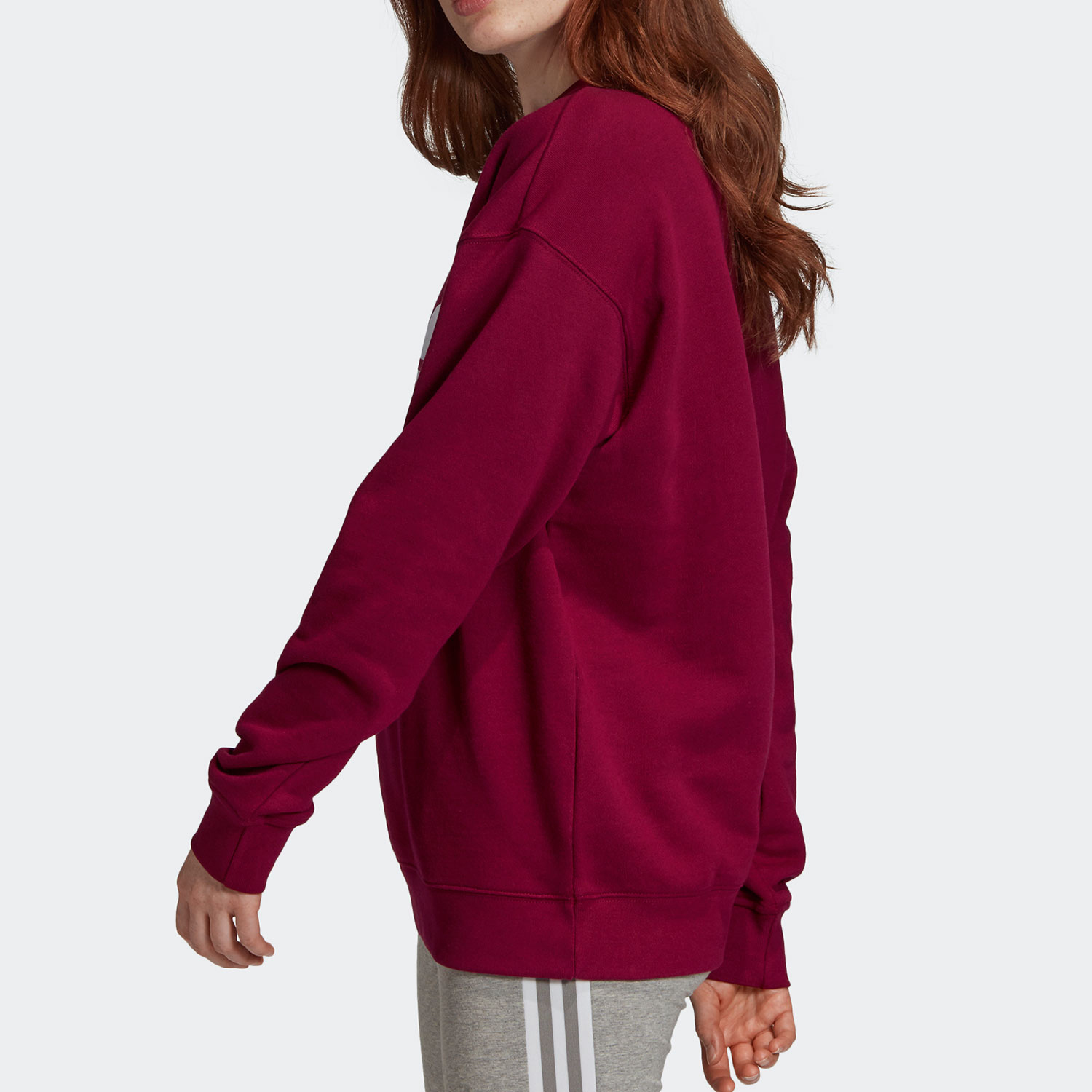 Женское худи adidas originals Trf Crew Sweat Logo (красное) — фото 6