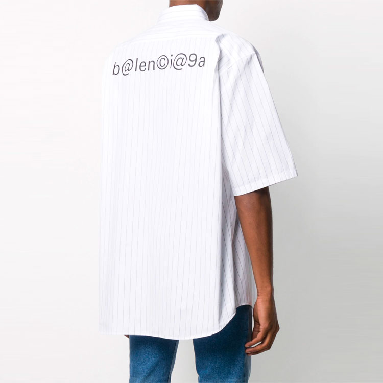 Мужская рубашка Balenciaga Logo (белая) — фото 3