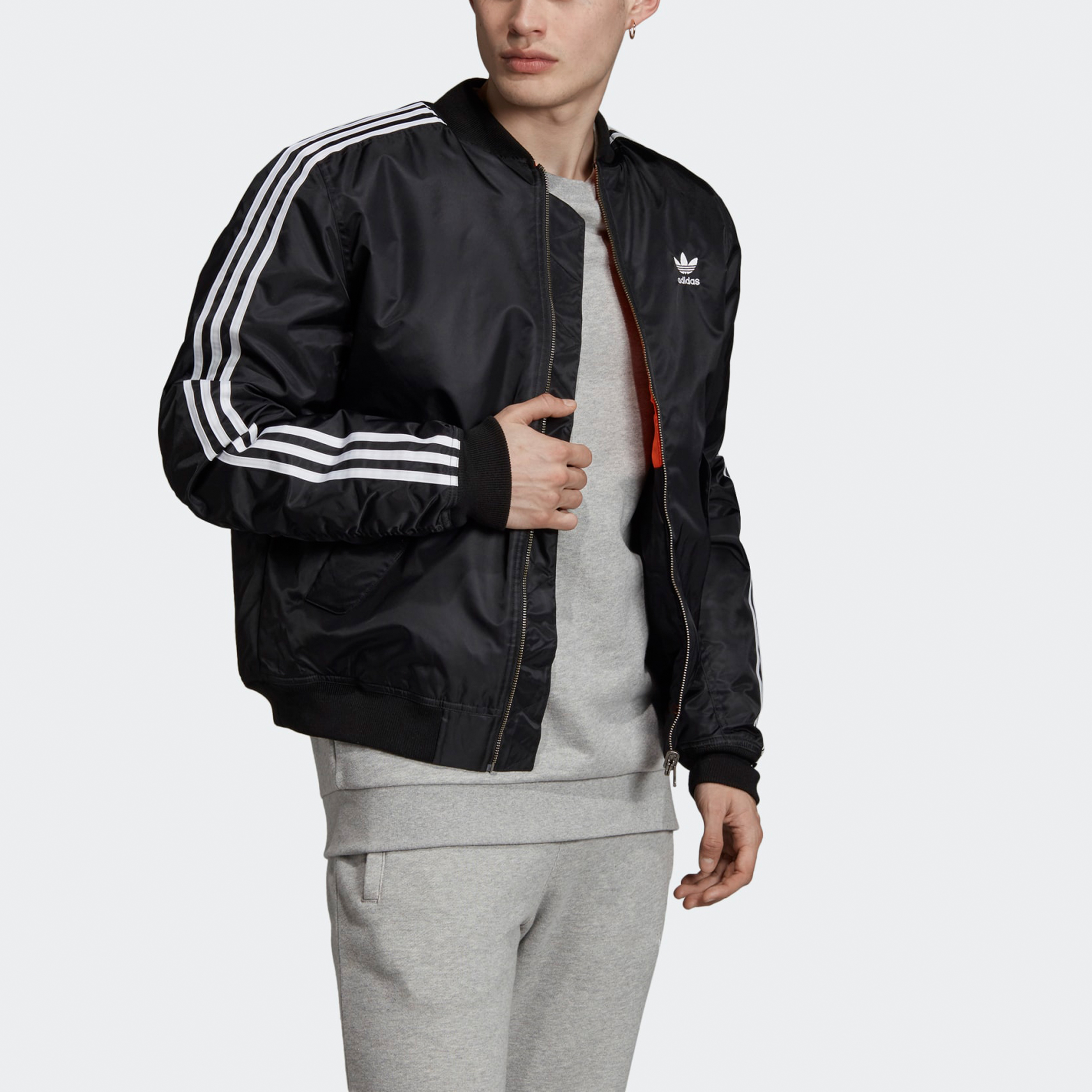 Мужская куртка adidas originals Bomber Padded Jacket (черная) — фото 7