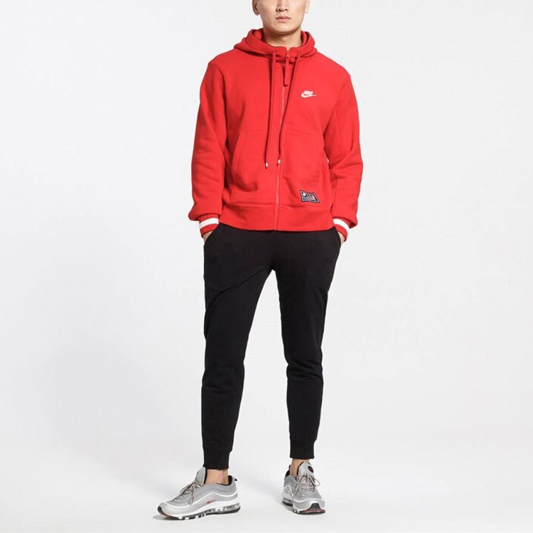 Мужская куртка Nike с флисовым начесом (красная) — фото 3