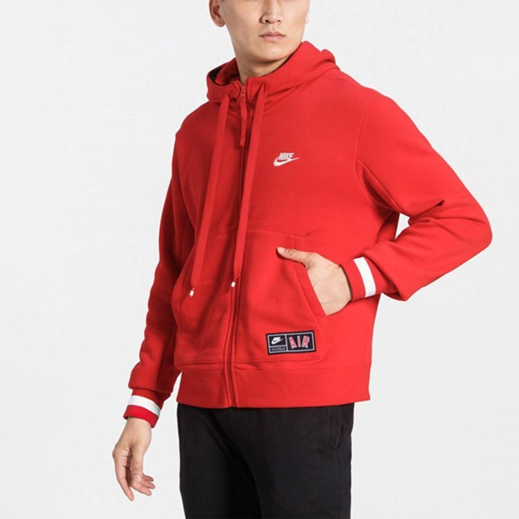 Мужская куртка Nike с флисовым начесом (красная) — фото 4