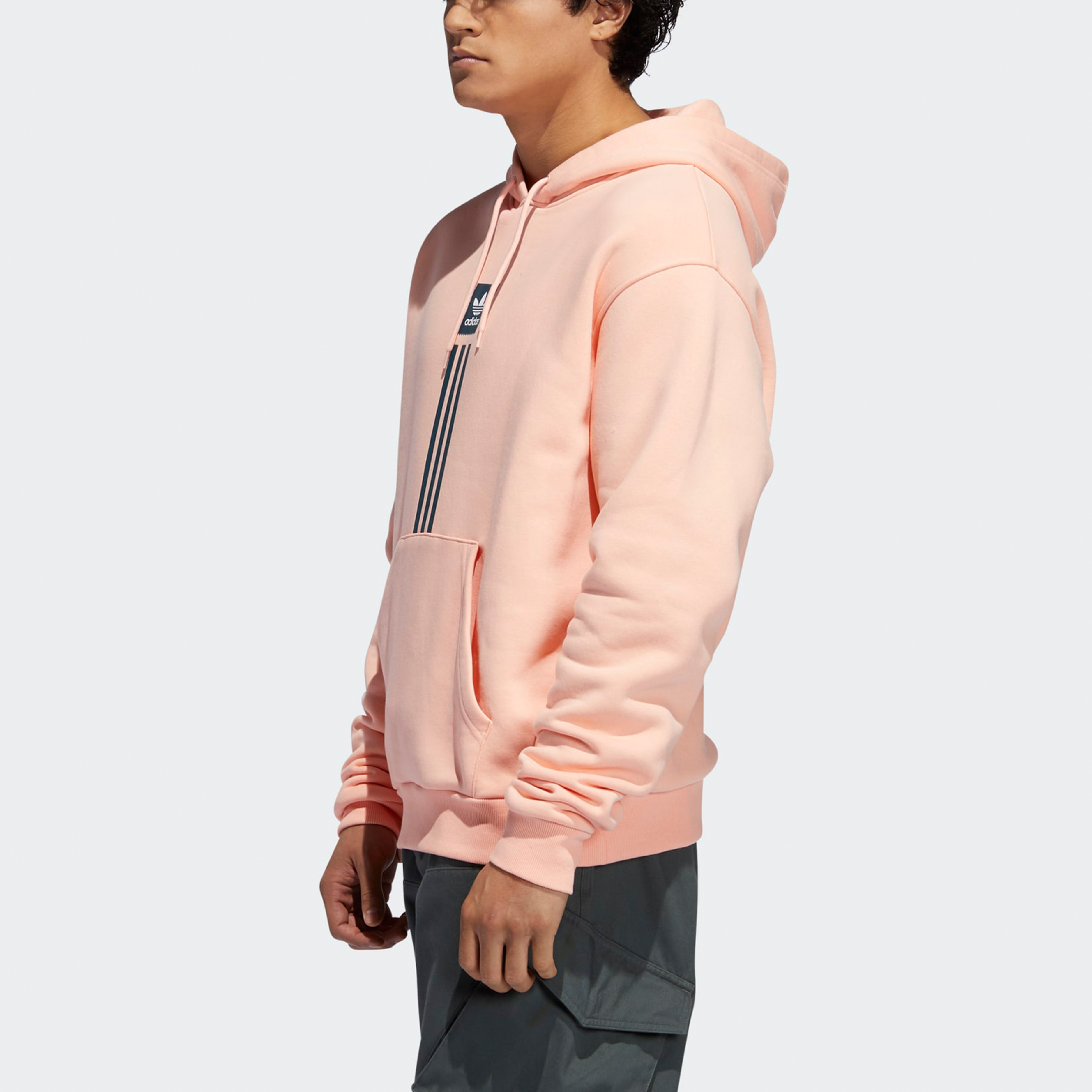 Мужское худи adidas originals (розовое) — фото 5