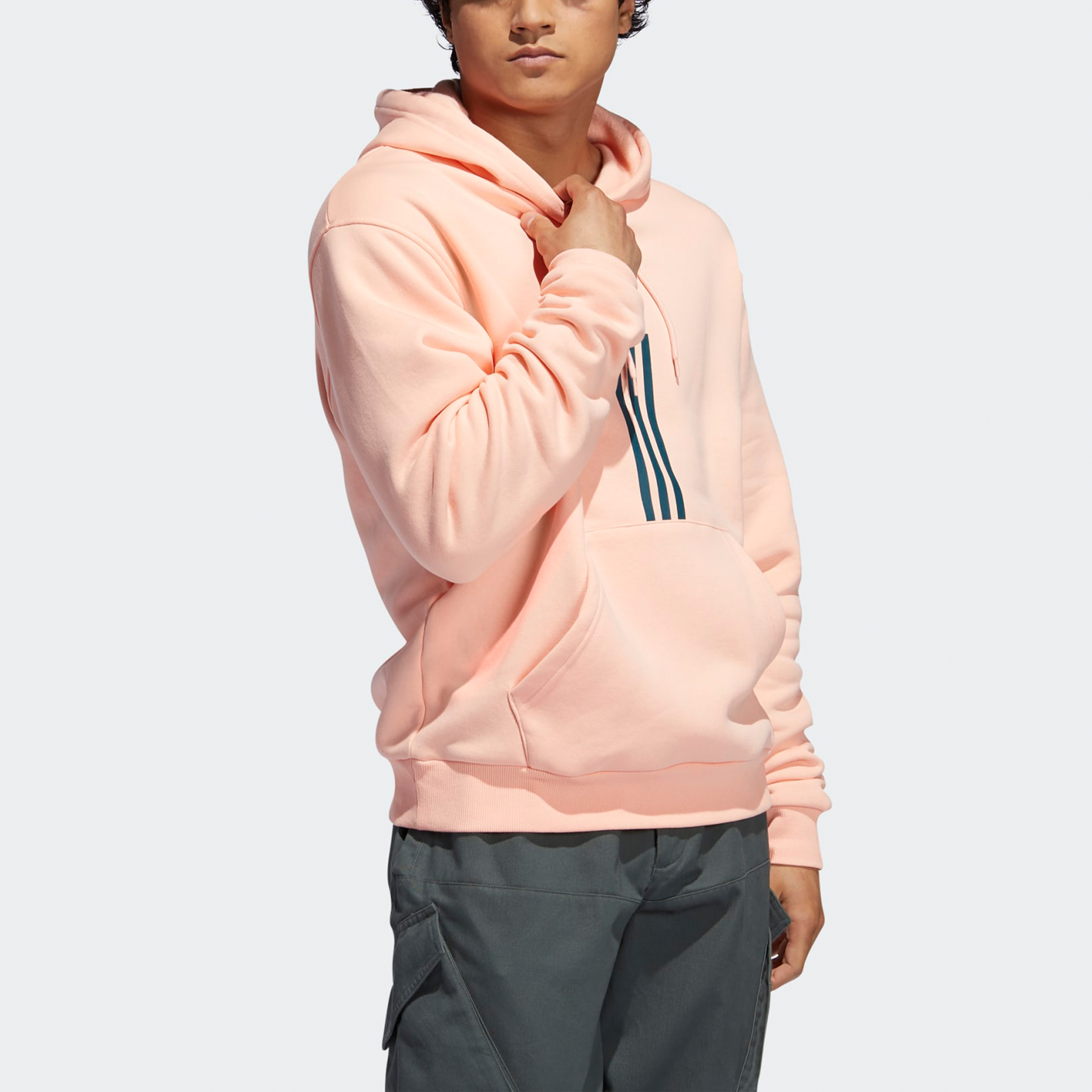 Мужское худи adidas originals (розовое) — фото 4