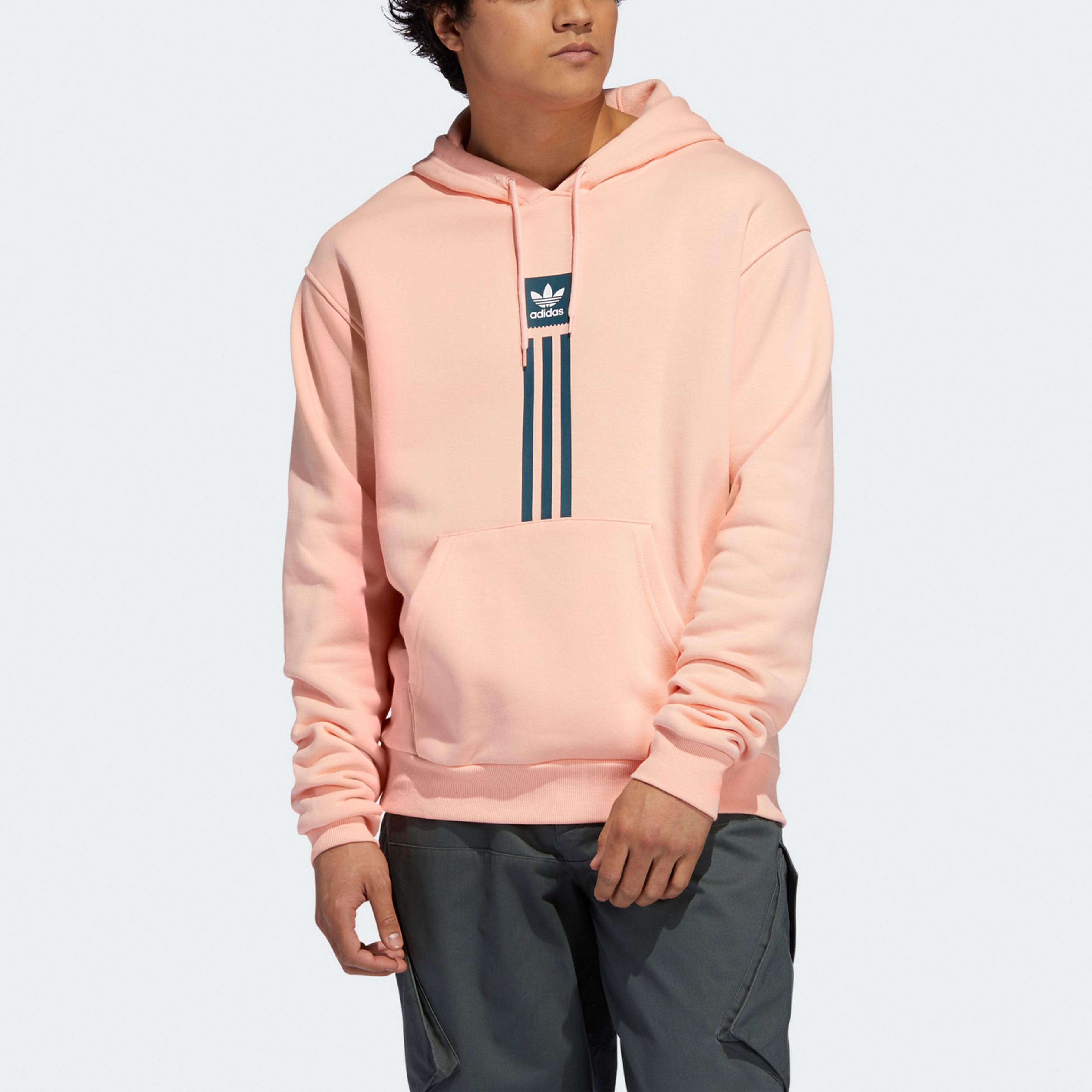 Мужское худи adidas originals (розовое) — фото 3
