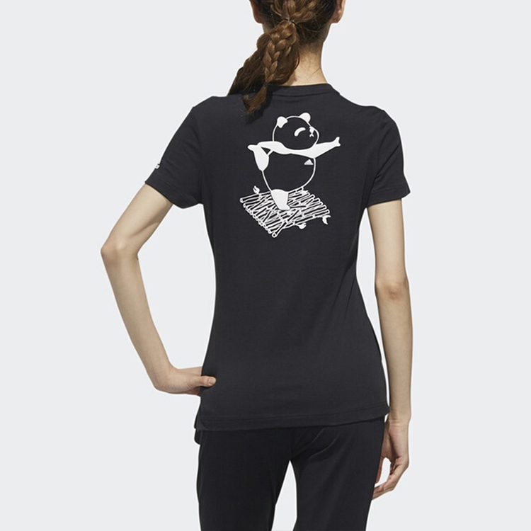 Женская футболка adidas Kc Tee Ls Cn (черная) — фото 4