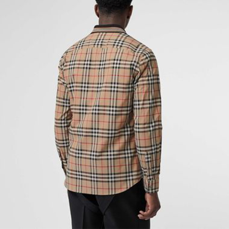 Рубашка Burberry В клетку (желтая) — фото 3
