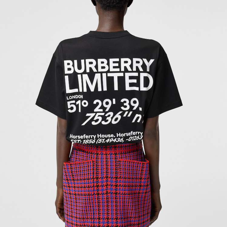 Женская футболка Burberry T (черная) — фото 4