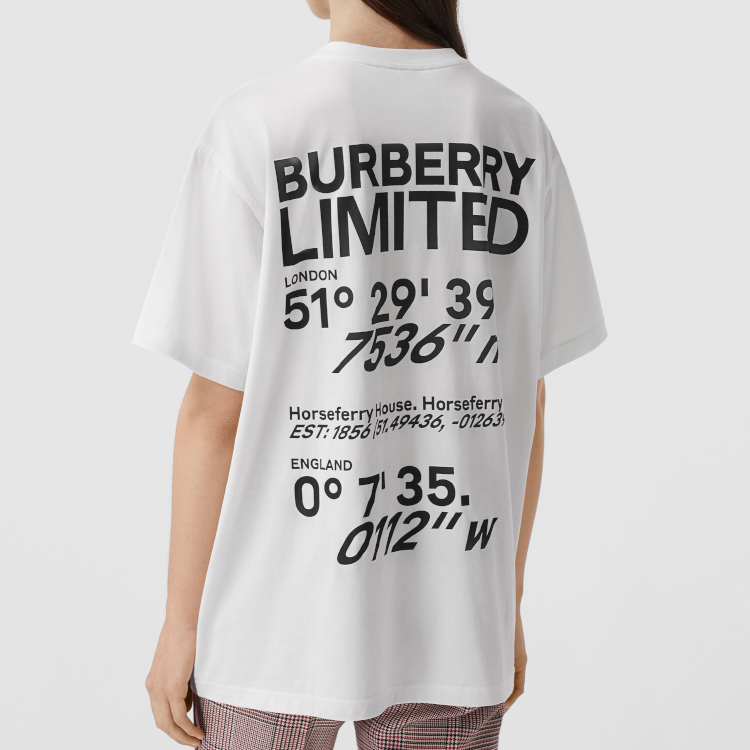 Женская футболка Burberry T (белая) — фото 4