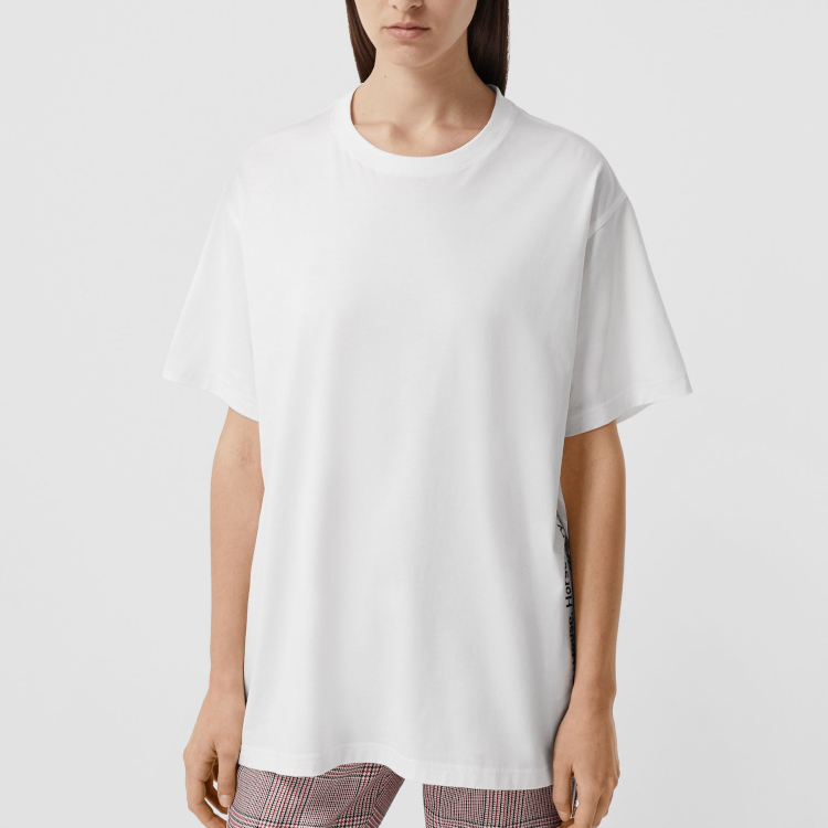 Женская футболка Burberry T (белая) — фото 3