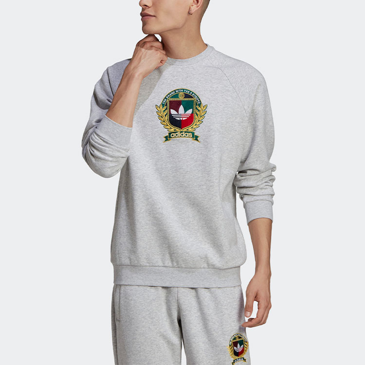 Мужское худи adidas originals C Crest Crew (серое) — фото 3