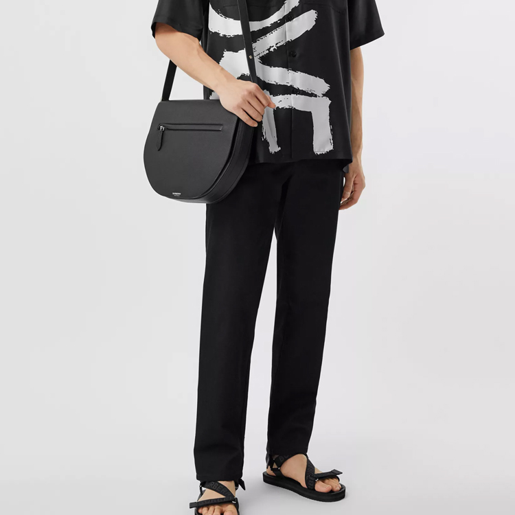 Мужские штаны Burberry Logo Trousers (черные) — фото 2