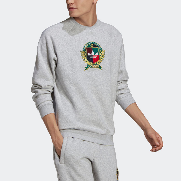 Мужское худи adidas originals C Crest Crew (серое) — фото 5