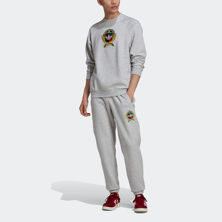 Мужское худи adidas originals C Crest Crew (серое) — фото 2