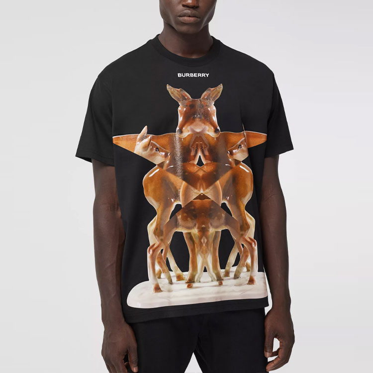 Мужская футболка Burberry (черная) — фото 3