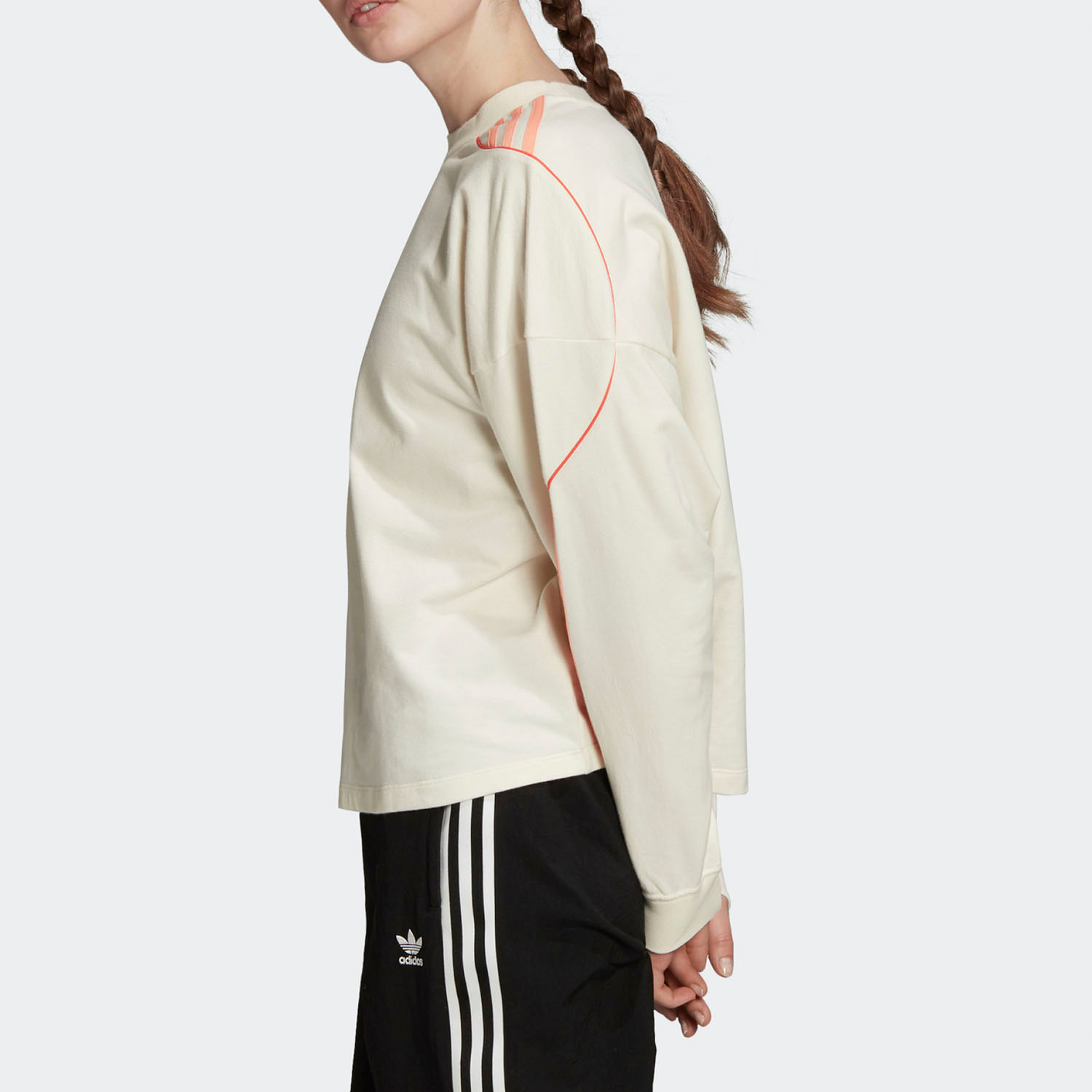 Женская футболка adidas originals Cropped Sweater (розовая) — фото 4